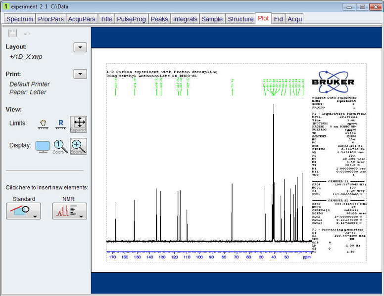 Plotting the 13C Spectrum