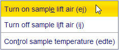 Turn on sample lift