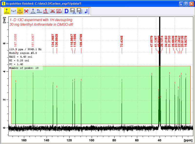 Peak Picking Spectrum Window